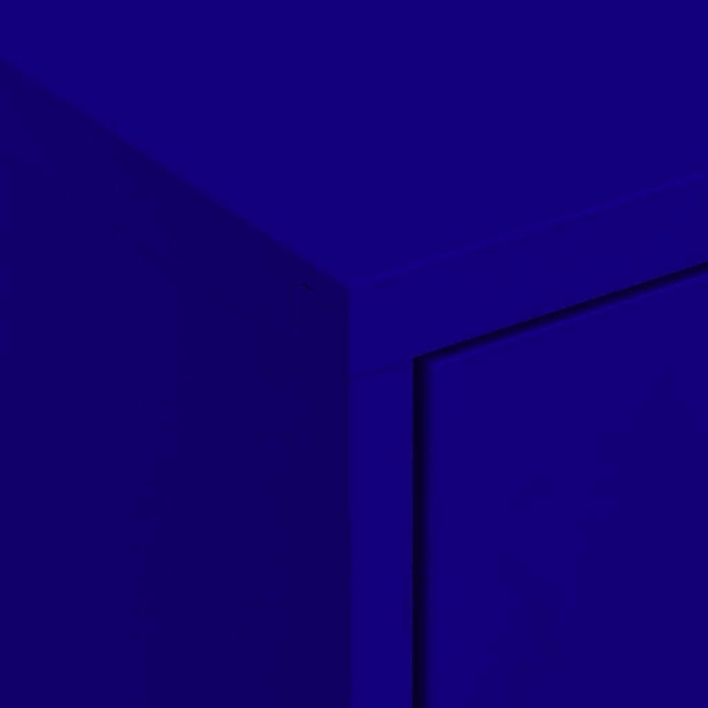 Navy Blue Steel Storage Cabinet 13.8 x 31.5 x 40 in, Adjustable Shelves Lockable Doors, Powder-Coated Metal Organizer for Living Room Office Pantry