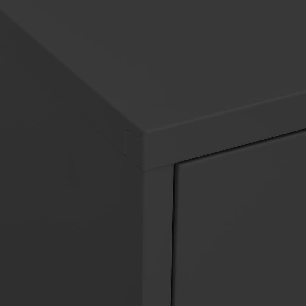 HFXHIJXQ Modern Anthracite Steel Storage Cabinet 13.8 x 31.5 x 40 in with Adjustable Shelves, Slim Design for Bathroom, Pantry, Living Room and Entryway Organization