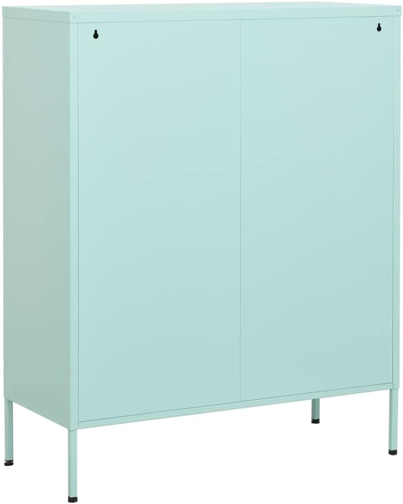 Metal Side Accent Storage Cabinet with Adjustable Shelves, Steel Storage Cabinet for Entryway and Hallway, 31.5'x13.8'x40',-251