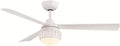 Fanimation Paget 52 inch Indoor/Outdoor Ceiling Fan with LED Light Kit - Matte White with Matte White Blades