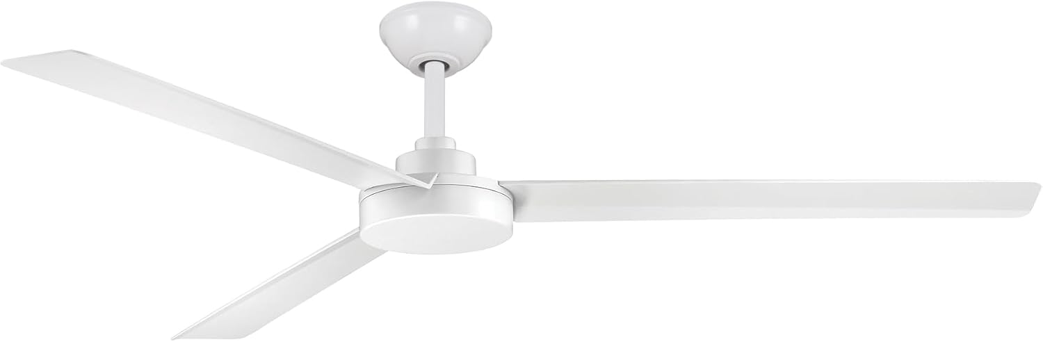 Minka Aire F624-WHF Roto XL 62' 3-Blades Ceiling Fan in Flat White Finish with Flat White Blades