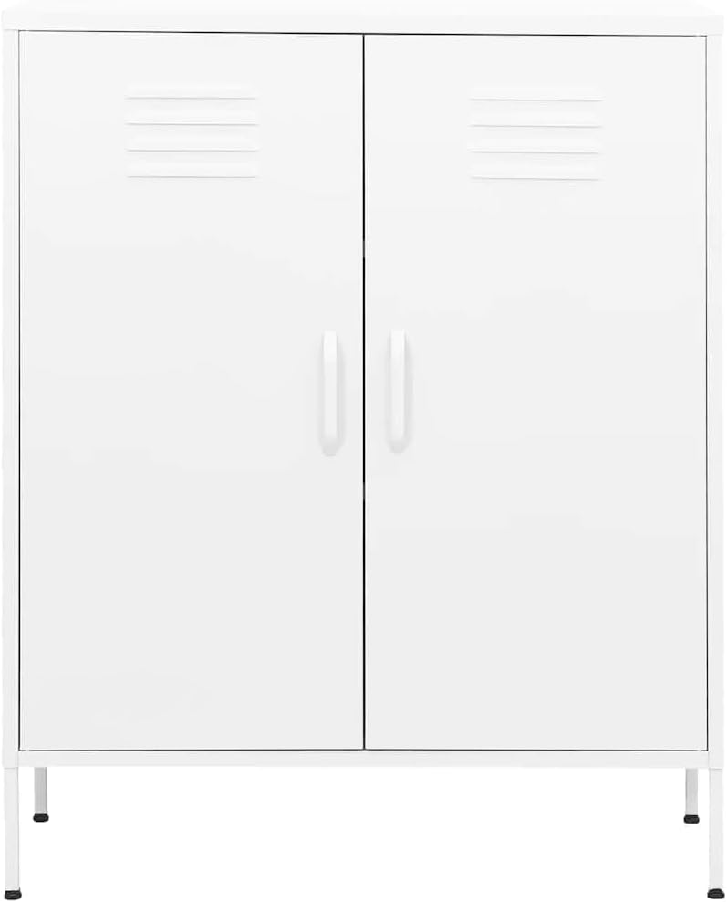 Metal Side Accent Storage Cabinet with Adjustable Shelves, Steel Storage Cabinet for Entryway and Hallway, 31.5'x13.8'x40',-254