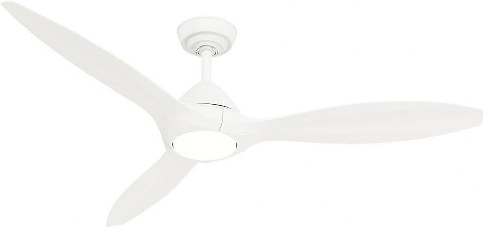 Casablanca - Surea Indoor/Outdoor Ceiling Fan With Light, Remote, 56-inch, Fresh White, Modern-style, 6-speed DC Motor, Energy Star, 52855, for porches, patios, sunrooms, bathrooms