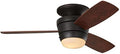 Mazon 44-in Oil-Rubbed bronze Integrated LED Indoor Flush Mount Ceiling Fan with Light Kit and Remote (3-Blade)