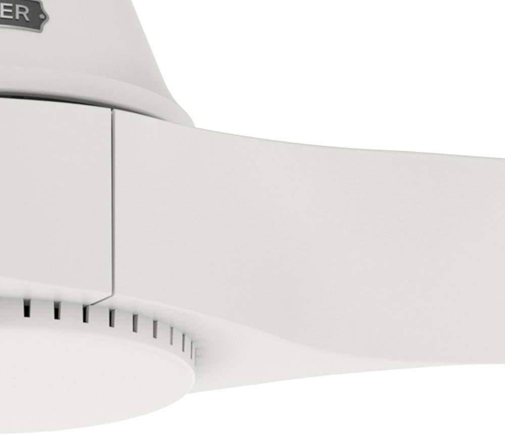Hunter Fan 52 inch Ceiling Fan with No Light, Outdoor or Indoor White Ceiling Fan with 3 Blades for Porch, Living Room, Office, Kitchen, Garage (Renewed)