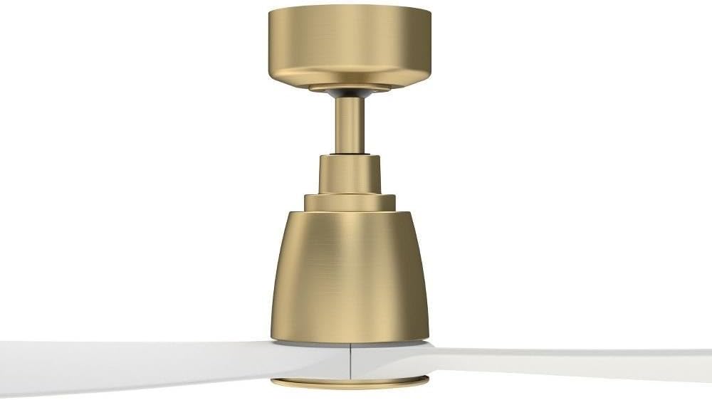 Fanimation Kute 52 inch Indoor/Outdoor Ceiling Fan - Brushed Satin Brass with Matte White blades