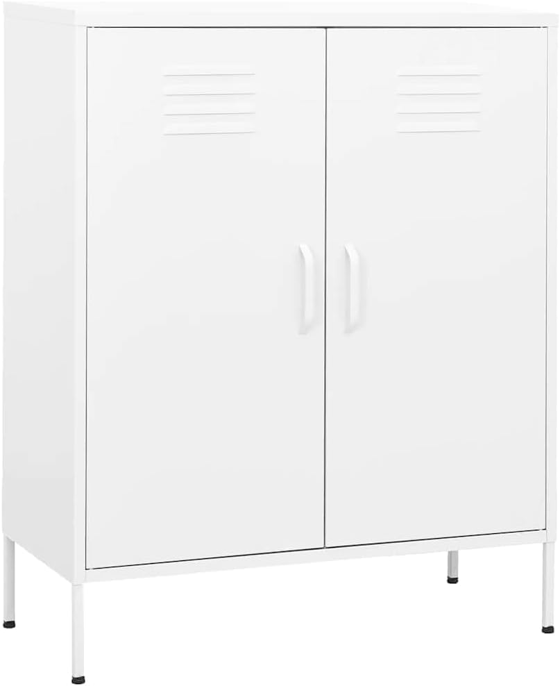 Metal Side Accent Storage Cabinet with Adjustable Shelves, Steel Storage Cabinet for Entryway and Hallway, 31.5'x13.8'x40',-254