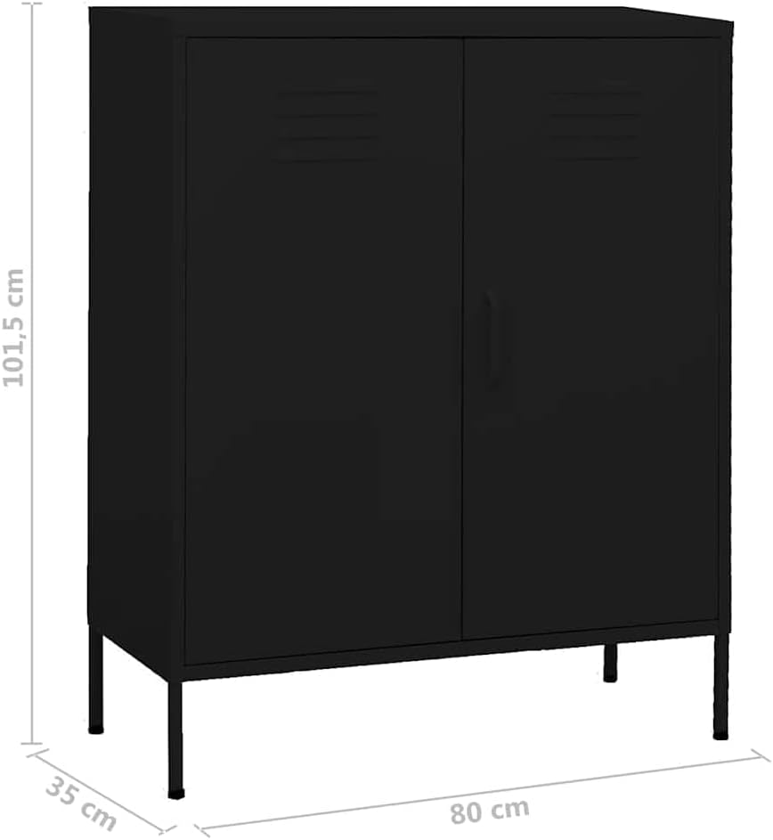 Black Steel Storage Cabinet with Adjustable Shelves 13.8 x 31.5 x 40 in Matte Metal Organizer for Living Room Home Office Bathroom Pantry Garage