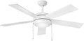 Hinkley Croft 52' Indoor Ceiling Fan with Light, Pull Chain Operation, Reversible Wooden Fan Blades, Integrated LED, Chalk White