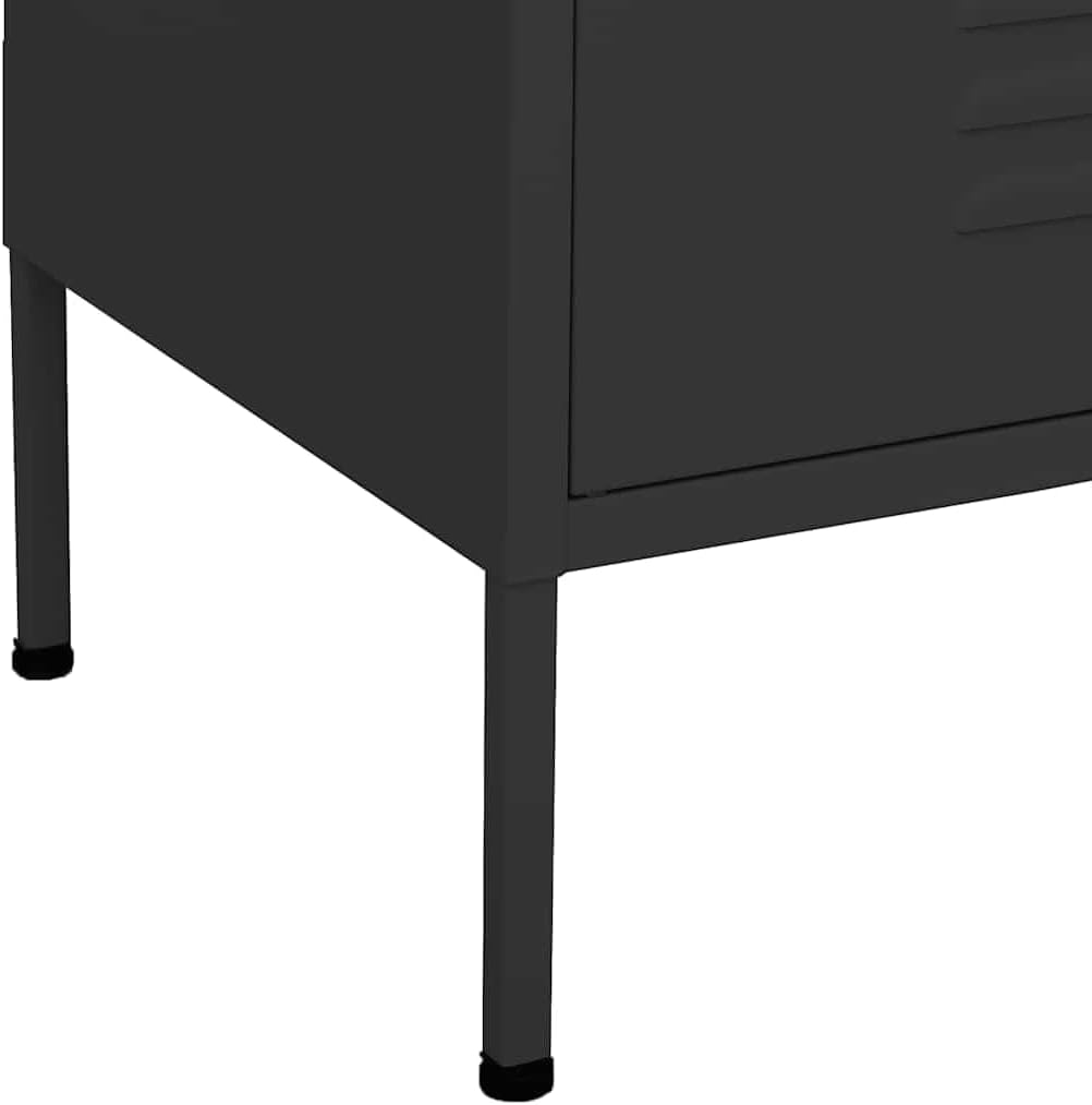 HFXHIJXQ Modern Anthracite Steel Storage Cabinet 13.8 x 31.5 x 40 in with Adjustable Shelves, Slim Design for Bathroom, Pantry, Living Room and Entryway Organization