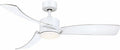 Fanimation SculptAire 52 inch Indoor/Outdoor Ceiling Fan with LED Light Kit - Matte White with Clear blades