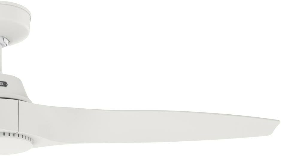 Hunter Fan 52 inch Ceiling Fan with No Light, Outdoor or Indoor White Ceiling Fan with 3 Blades for Porch, Living Room, Office, Kitchen, Garage (Renewed)