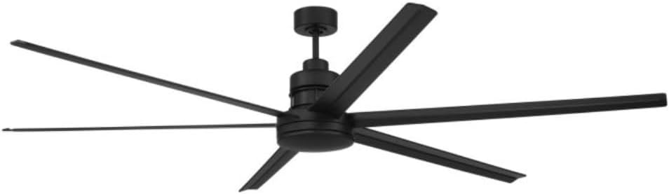 Craftmade MND80FB6 Mondo 80 Inch Smart by Bond Compatible Ceiling Fan | Integrated 20W LED Light Kit | 1136 Lumens | 6 Aluminum Blades | 6-Speed Reversible DC Motor | Damp Rated | Flat Black Finish