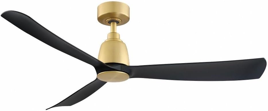 Fanimation Kute 52 inch Indoor/Outdoor Ceiling Fan - Brushed Satin Brass with Black blades
