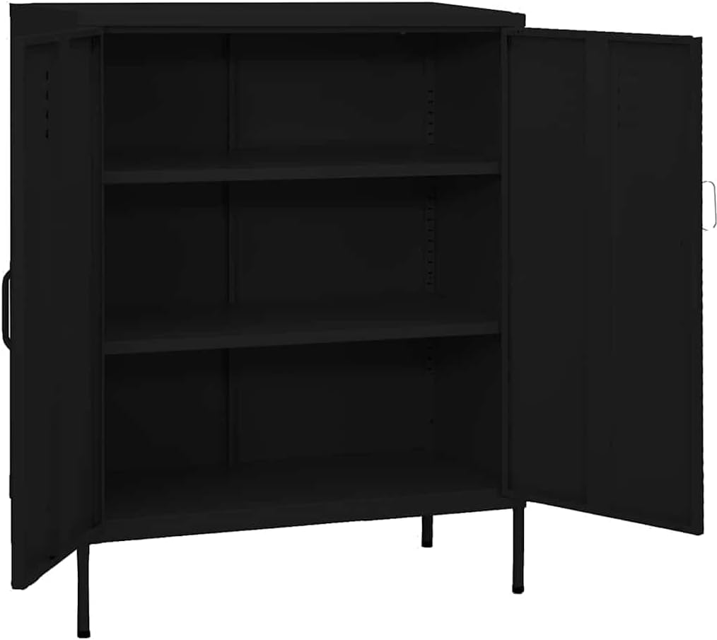 Metal Side Accent Storage Cabinet with Adjustable Shelves, Steel Storage Cabinet for Entryway and Hallway, 31.5'x13.8'x40',-253