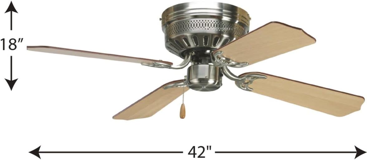 Progress Lighting AirPro Collection 42'' Four-Blade Hugger Ceiling Fan