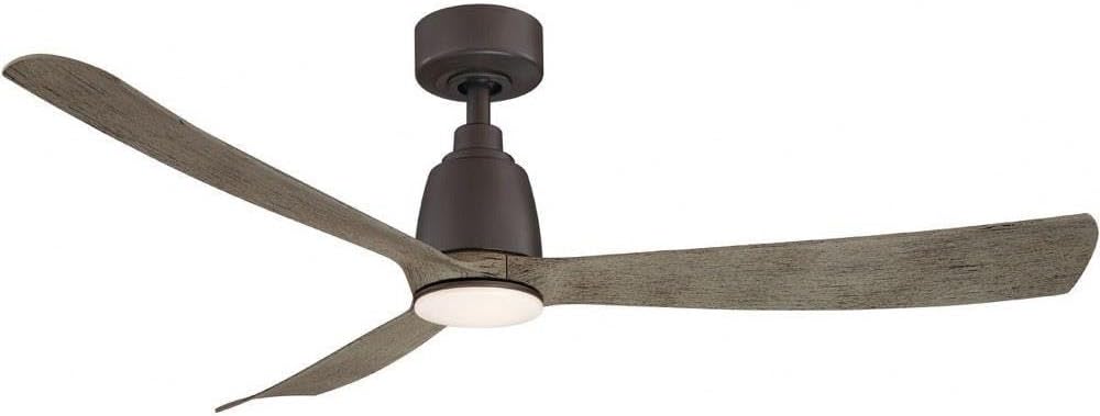 Fanimation Kute 52 inch Indoor/Outdoor Ceiling Fan - Matte Greige with Weathered Wood blades