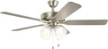 Kichler 330016NI Basics Pro Premier 52'' Ceiling Fan with LED Lights, Brushed Nickel