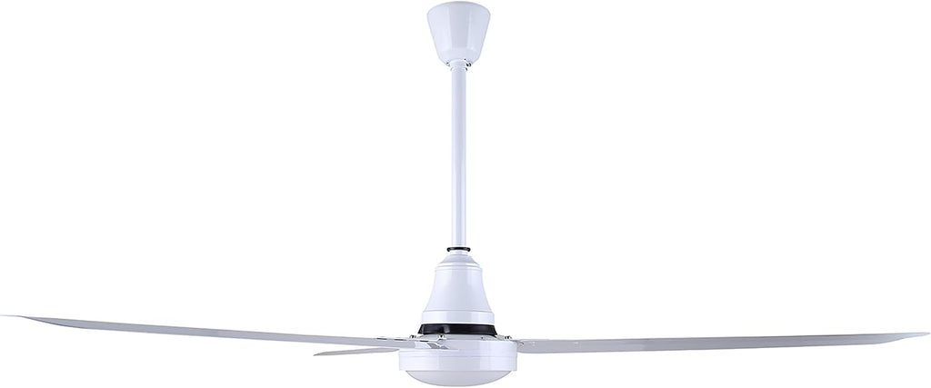 60' White Weatherproof Industrial Ceiling Fan – High-Performance DC Motor – Wall Control – Ideal for Outdoor Patios, Warehouses & Gyms