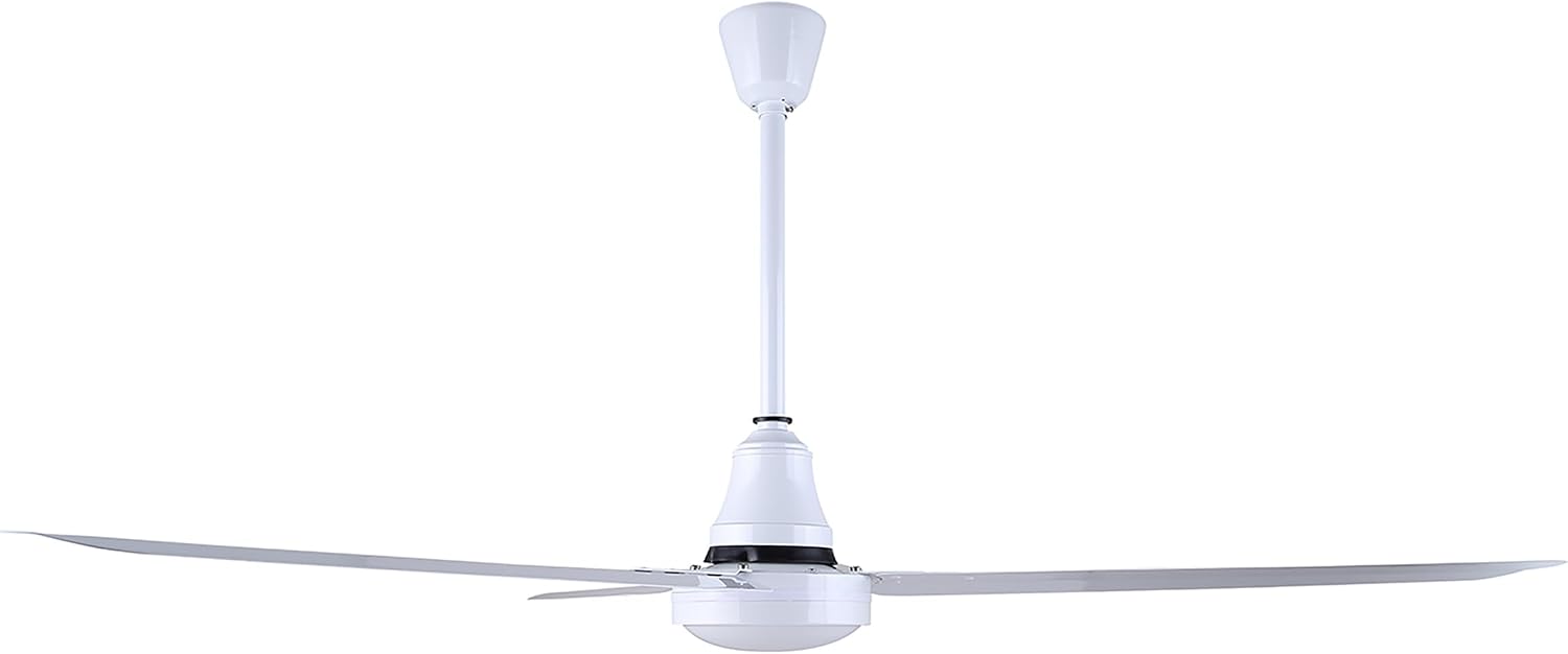 60' White Weatherproof Industrial Ceiling Fan – High-Performance DC Motor – Wall Control – Ideal for Outdoor Patios, Warehouses & Gyms