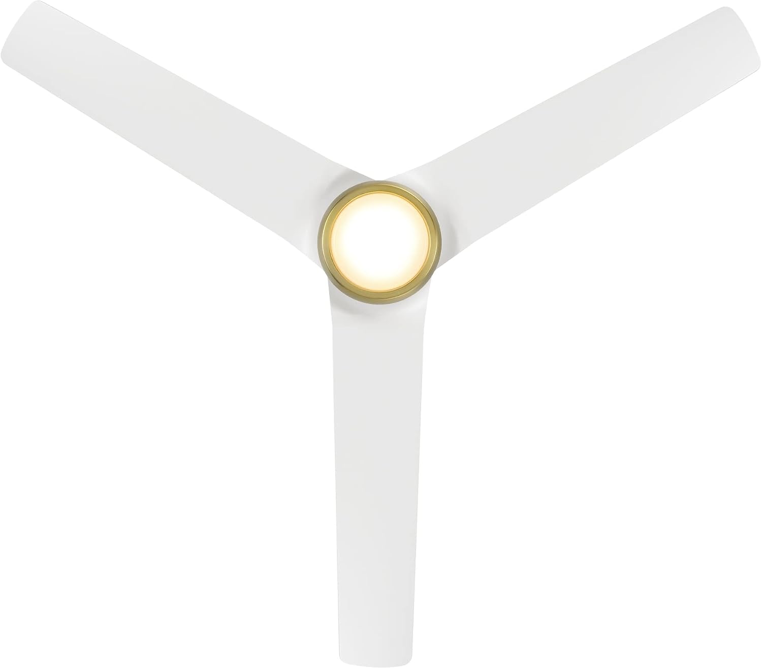 WAC F-001L-SB/MW Mocha 54' Outdoor Ceiling Fan with LED Lights and Remote, Soft Brass Matte White