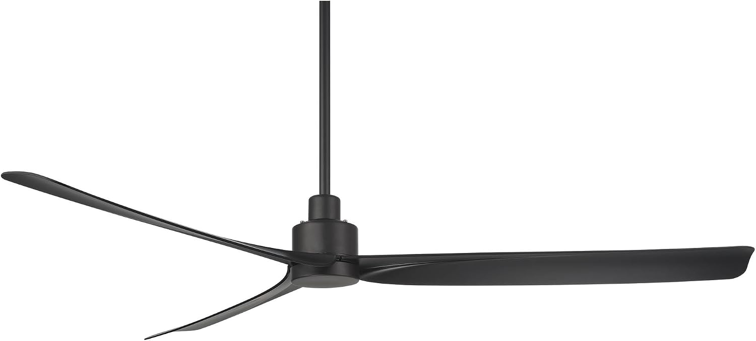 Casa Vieja 60' Sailplane Modern Industrial Indoor Outdoor Ceiling Fan 3 Blade Remote Control Matte Black Finish Blades Bedroom Patio Living Room Kitchen Porch Damp Rated Decorative DC Motor Garage