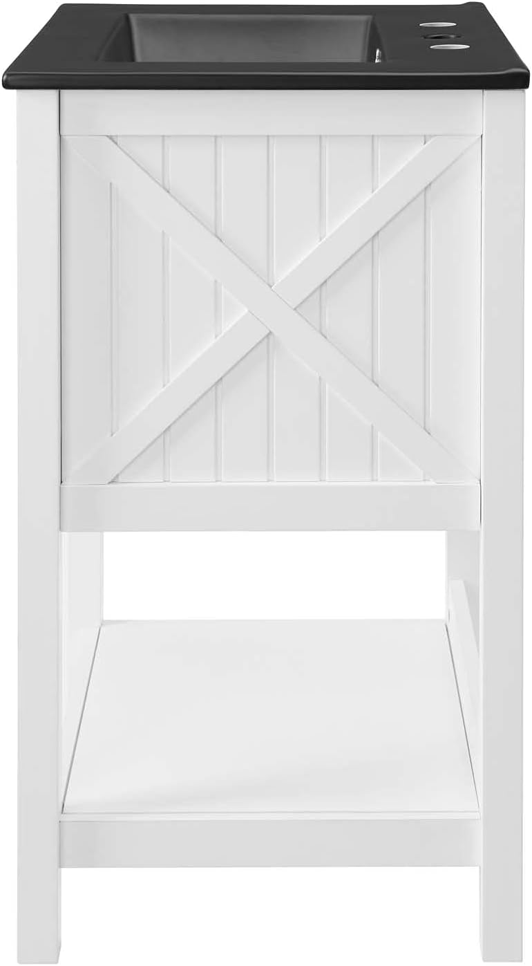 Sink Vanity Cabinet, Wood, White Black, Modern Contemporary, Hotel Bedroom Bathroom Master Suite