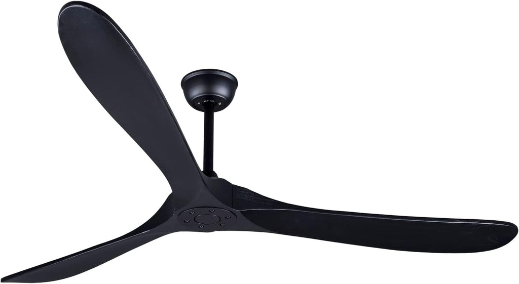 Bigzone 70' Black Ceiling Fan Without Light, 3 Solid Wood Blades, Outdoor Ceiling Fan with Remote, Reversible Motor