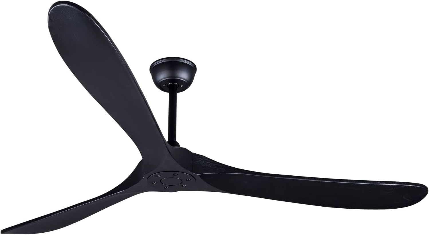 Bigzone 70' Black Ceiling Fan Without Light, 3 Solid Wood Blades, Outdoor Ceiling Fan with Remote, Reversible Motor