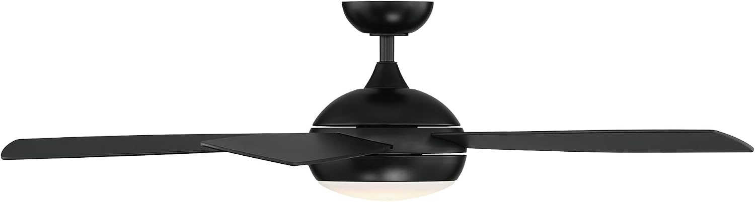 WAC Ceiling Fans F-005L-MB Odyssey 52' Ceiling Fan with LED Lights and Remote, Matte Black