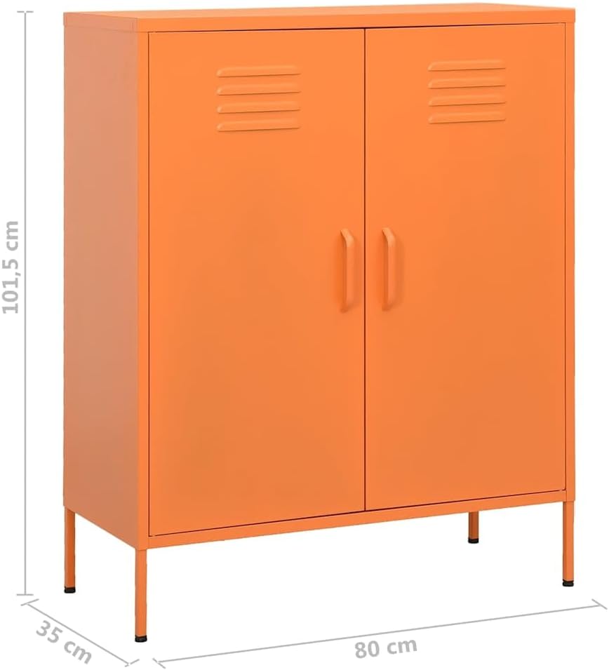 Metal Side Accent Storage Cabinet with Adjustable Shelves, Steel Storage Cabinet for Entryway and Hallway, 31.5'x13.8'x40',-249