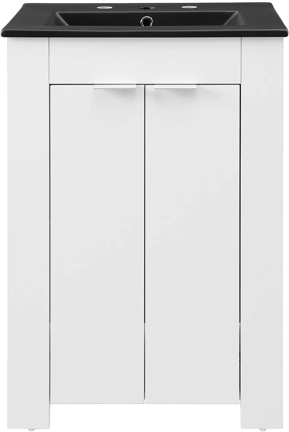 Sink Vanity Cabinet, Melamine, White Black, Modern Contemporary, Hotel Bedroom Bathroom Master Suite