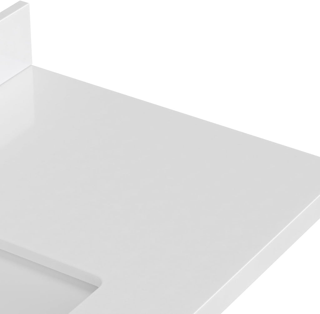 ARIEL Cambridge 48-inch Bathroom Vanity with Sink,Solid Wood, 1.5-inch Pure White Quartz Countertop, Single Rectangular Porcelain Sink, 2 Soft Closing Doors, 9 Dovetail Drawers, Vintage Green