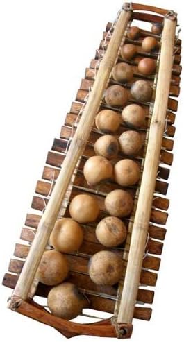 Africa Heartwood Project West African Xylophone - Bala with Gum Rubber Mallets – C Diatonic, 20-22 Blades, Professional Marimba from Mali, Handcrafted with Khadi Wood, Strong Frame - 46'x19'x8' Size