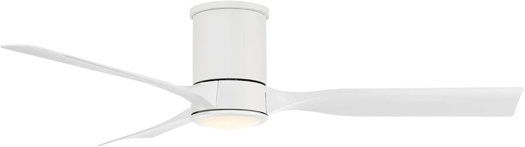 Casa Vieja 56' Keel Modern Indoor Outdoor Ceiling Fan 3 Blade LED Light Remote Control Matte White Finish Blades Bedroom Patio Living Room Kitchen Porch Hugger Damp Rated Flush Mount Garage Exterior