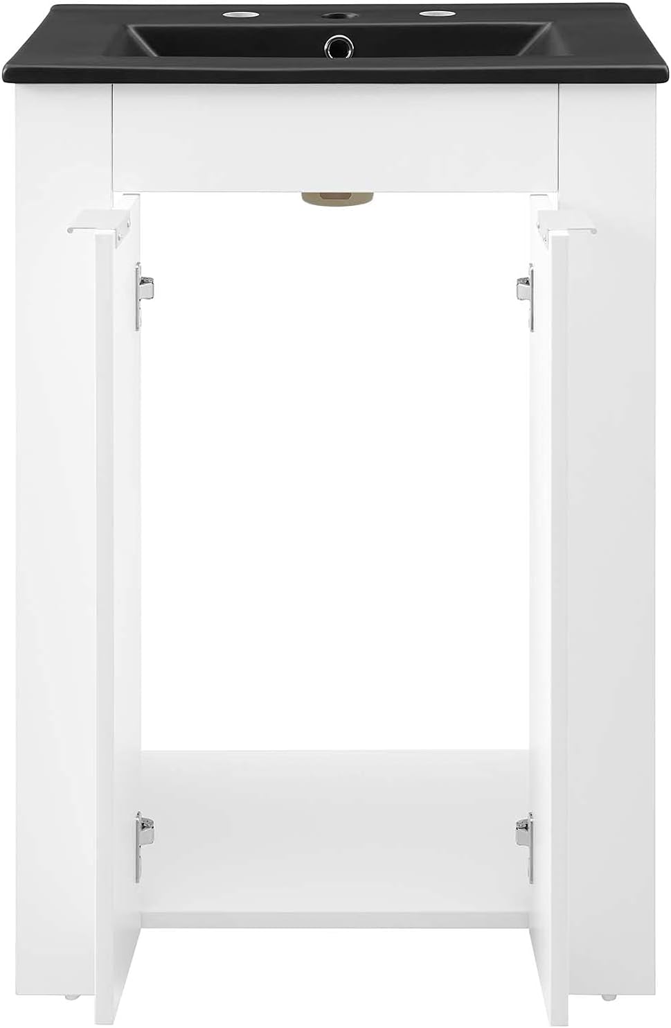 Sink Vanity Cabinet, Melamine, White Black, Modern Contemporary, Hotel Bedroom Bathroom Master Suite