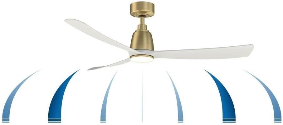 Fanimation Kute 52 inch Indoor/Outdoor Ceiling Fan - Brushed Satin Brass with Black blades