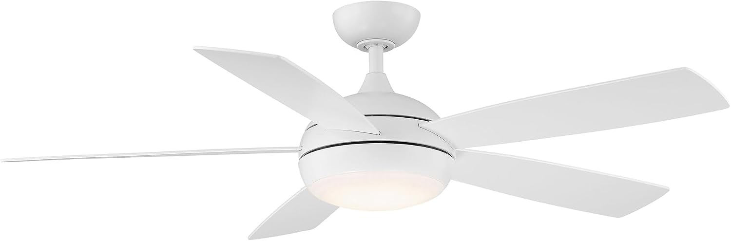 WAC Ceiling Fans F-005L-MW Odyssey 52' Ceiling Fan with LED Lights and Remote, Matte White