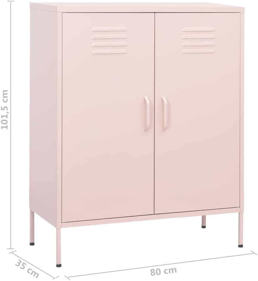 Metal Side Accent Storage Cabinet with Adjustable Shelves, Steel Storage Cabinet for Entryway and Hallway, 31.5'x13.8'x40',-250