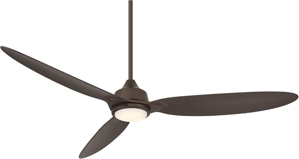Casa Vieja 60' Revere Mid Century Modern Indoor Outdoor Ceiling Fan 3 Blade Customize LED Remote Control Emperial Bronze Finish Blades Bedroom Patio Living Room Kitchen Damp Rated Decorative