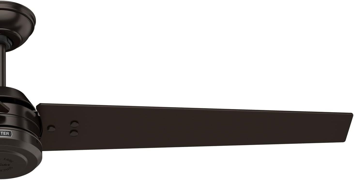 Hunter Fan 60 inch Ceiling Fan with No Light, Outdoor or Indoor Bronze Ceiling Fan with 3 Blades for Porch, Living Room, Office, Kitchen, Garage (Renewed)