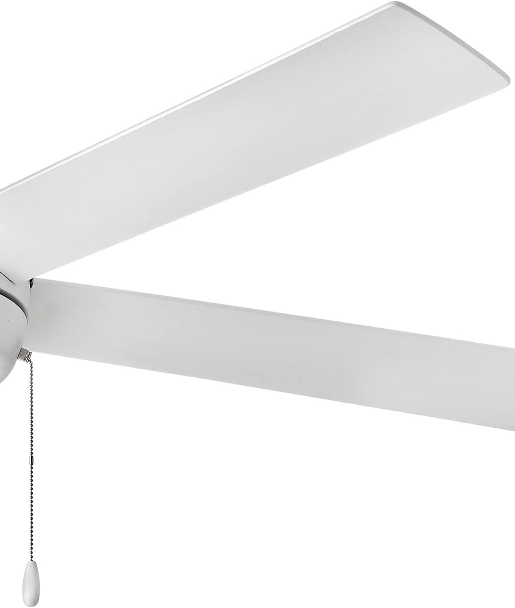 Hinkley Croft 60' Indoor Ceiling Fan with Light, Pull Chain Operation, Reversible Wooden Fan Blades, Integrated LED, Chalk White