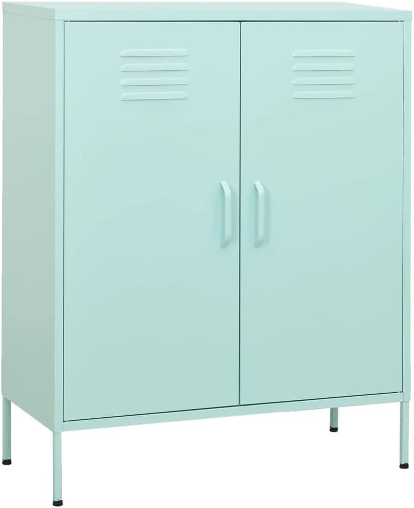 Metal Side Accent Storage Cabinet with Adjustable Shelves, Steel Storage Cabinet for Entryway and Hallway, 31.5'x13.8'x40',-251