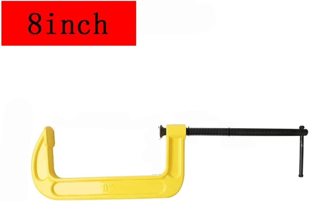 1pcs Woodworking Clamp G-type Heavy Duty Thickened Adjustable Tool Black Quickly Trigger ﻿(Yellow 8inch)