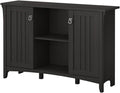 Pemberly Row Farmhouse Engineered Wood Storage Cabinet with Doors, Black Finish, 29.96' H x 46.22' W x 12.76' D, Adjustable Shelves, Mission Style, Living Room, Entryway or Home Office Organization