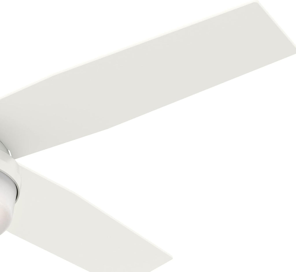 Hunter 52 inch Outdoor or Indoor Ceiling Fan with LED Light and Remote Control - White Ceiling Fan, Standard Mount, 4 Blades, For Patio, Porch, Garage, or Living Room - Dempsey 59252, Fresh White