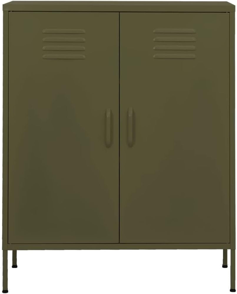 Metal Side Accent Storage Cabinet with Adjustable Shelves, Steel Storage Cabinet for Entryway and Hallway, 31.5'x13.8'x40',-246