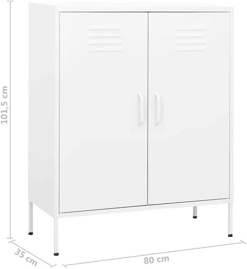 Metal Side Accent Storage Cabinet with Adjustable Shelves, Steel Storage Cabinet for Entryway and Hallway, 31.5'x13.8'x40',-254