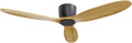 Ceiling Fan no Lights, 52 Inch Low Profile Ceiling Fans without light, Flush Mount Fan with Remote, Modern Natural Wood Ceiling Fan for Bedroom Indoor Outdoor, 6-Speed Reversible DC Motor, Timer