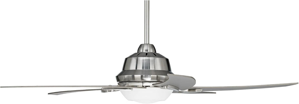 Casa Vieja 52' Capri Modern Indoor Ceiling Fan with LED Light Remote Control Brushed Nickel Silver White Opal Glass for Living Kitchen House Bedroom Family Dining Home Office Kids Room - 6' Downrod